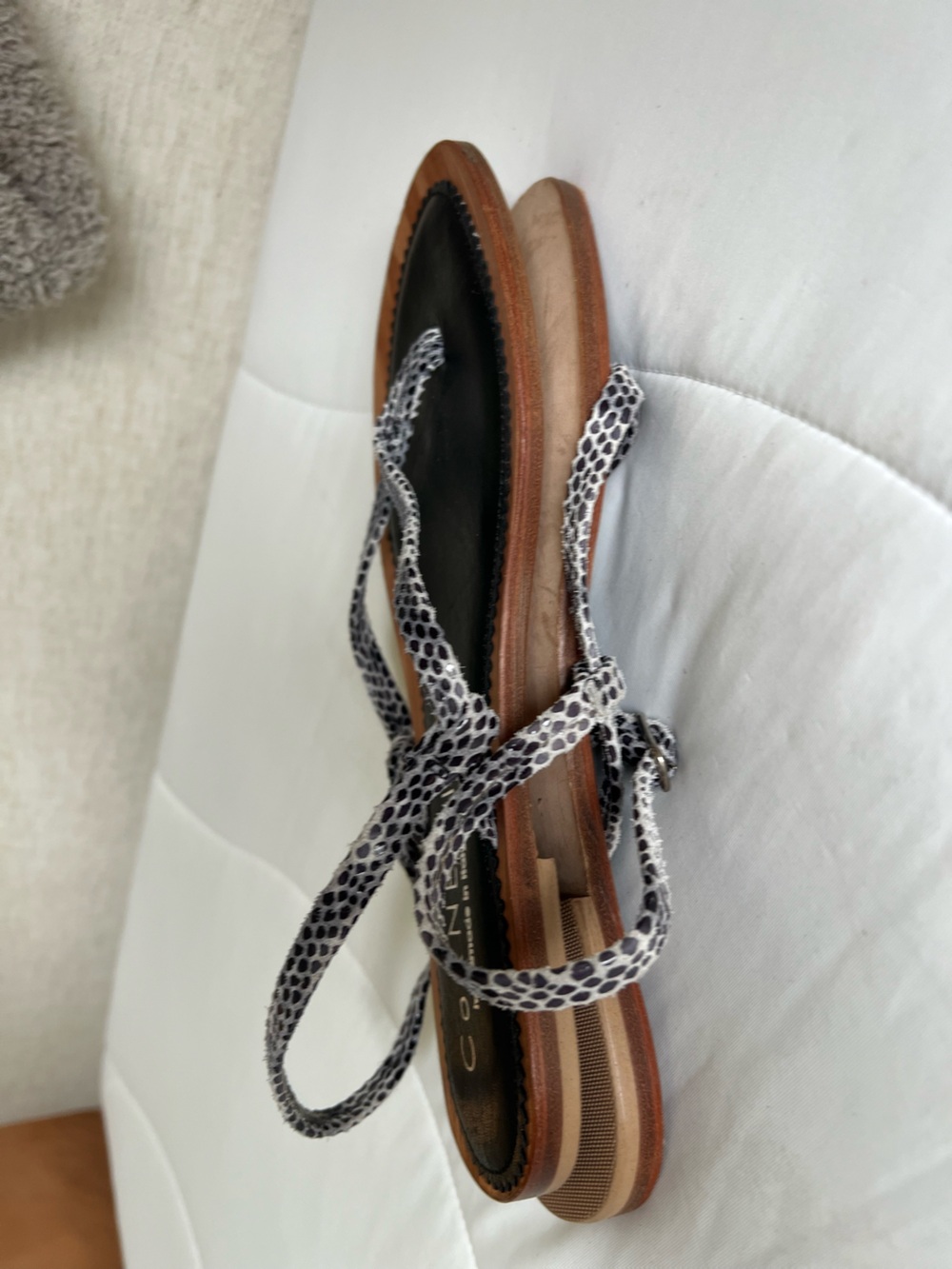 Cornetti handmade Italian snake-print leather sandals size 37 - Picture 5 of 7